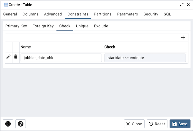 Table dialog check constraint