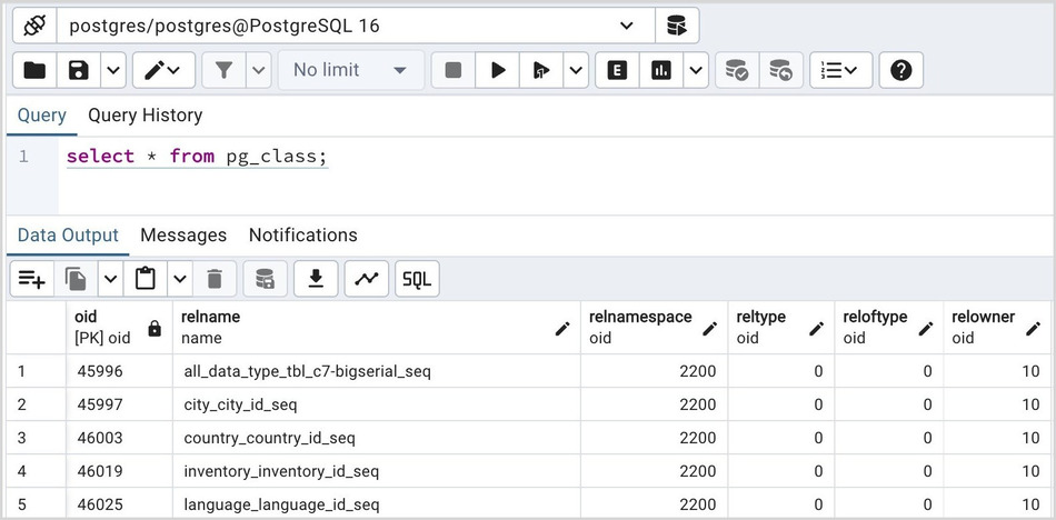 Query tool editable and read-only columns